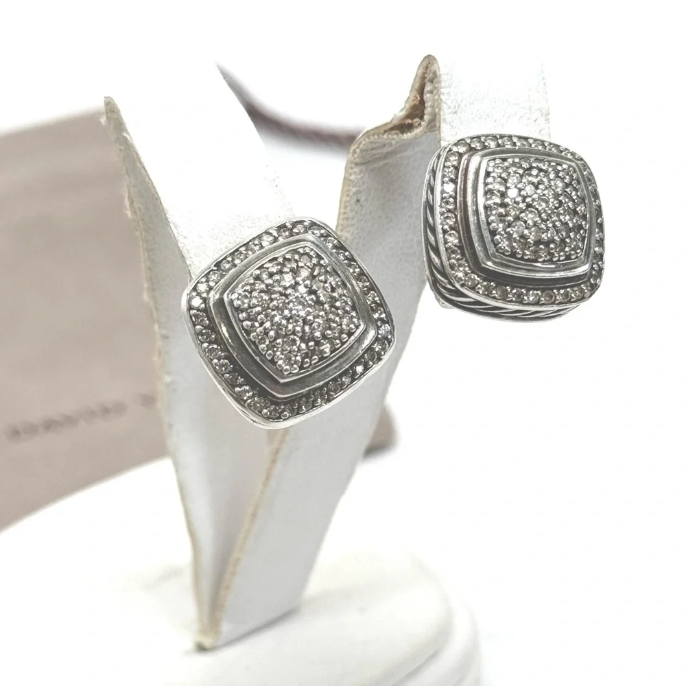 David Yurman Pave Diamond Albion Earrings .925 /18K